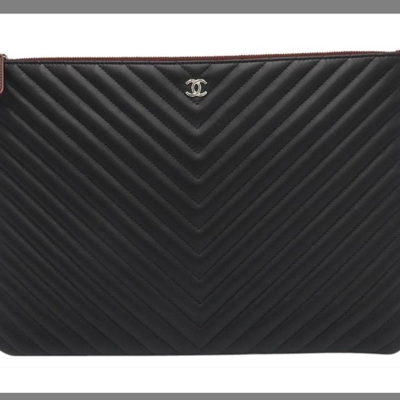 Chanel Chevron Clutch (“O case”) - Picture 2 of 5